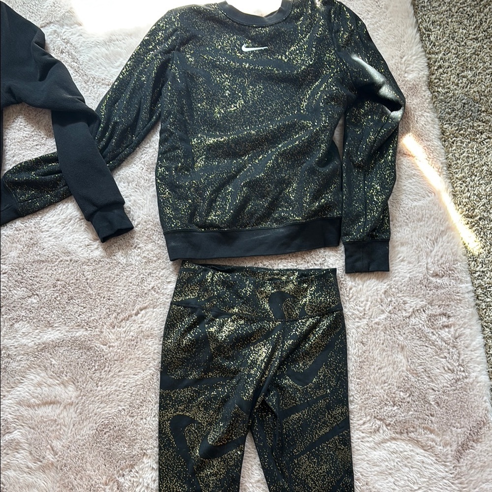 Nike Black And Gold Thee Piece Set